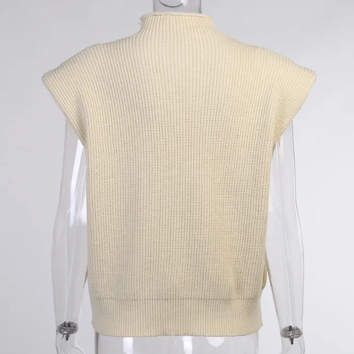 Autumn Turtleneck Cap Sleeve Loose Sweater