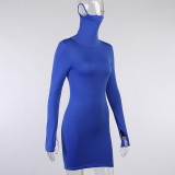Autumn Party Sexy Solid Plain Mini Dress