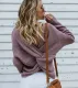 Autumn Sexy Cross Back Pullover Sweater with Bat Sleeves