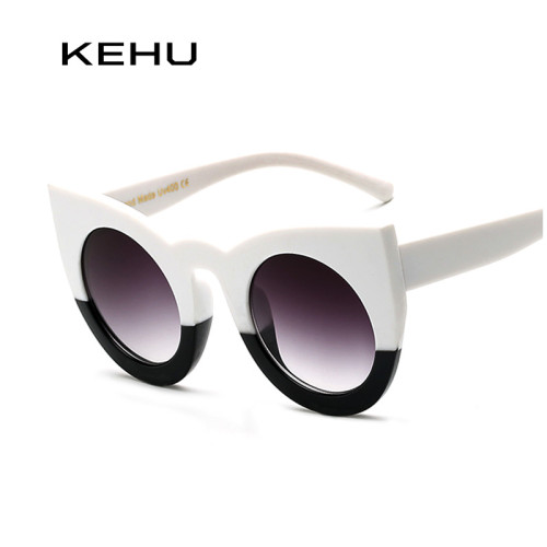 KEHU Newest Fashion Women Round Cat Eye Sunglasses High Quality Frame Glasses H1636
