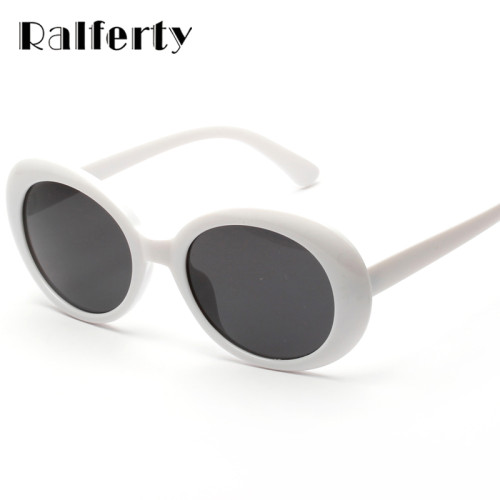 Ralferty Vintage Oval Sunglasses Women Men Classic Eyewear Accessories UV400 Sun Glasses For Women Shades White Oculos X1304