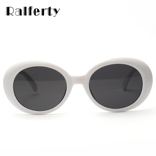 Ralferty Vintage Oval Sunglasses Women Men Classic Eyewear Accessories UV400 Sun Glasses For Women Shades White Oculos X1304