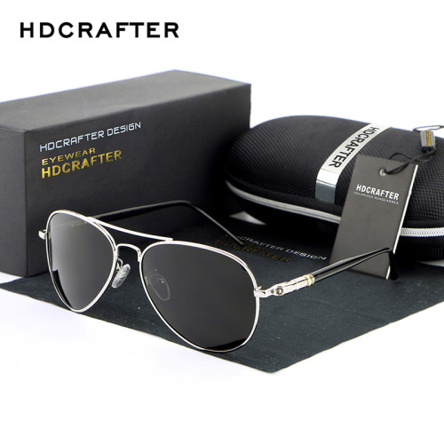 2017 HDCRAFTER Brand Designer aviator sunglasses polarized for men alloy classic sunglasses men uv400 gafas de sol polarizadas