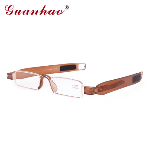 Guanhao Brand Retro Portable Reading Glasses Rotate TR90 Resin Foldable Reading Eyewear Presbyopic Glasses Men Women Eyewear
