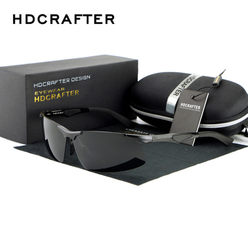 Hot Men's Driving Half-frame Magnesium Alloy Mirror Polarized Sunglasses Fashion Eyewear