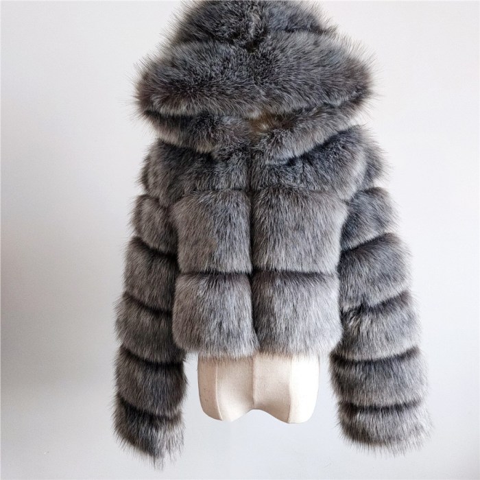 2020 New Winter Coat Jacket Women Faux Fox Fur Coat with Hood Fashion Short Style Fake Fur Coat for Lady
