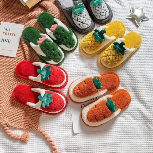 Warm Cute Plush Fruit Cotton Slippers SS0819
