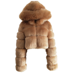 2020 New Winter Coat Jacket Women Faux Fox Fur Coat with Hood Fashion Short Style Fake Fur Coat for Lady