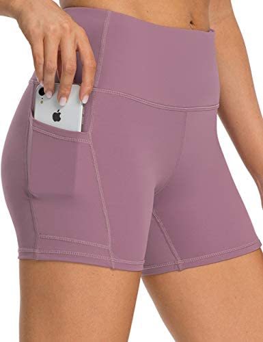 oyioyiyo High Waisted Biker Shorts for Women Workout Yoga Running Compression Shorts with Pockets