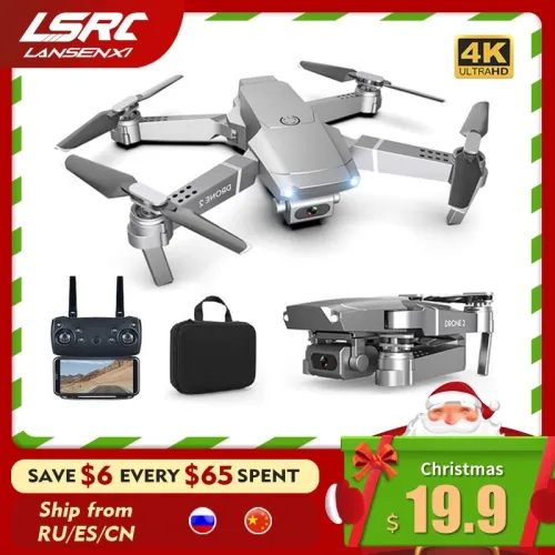 LSRC New E68pro Mini Drone Wide Angle 4K 1080P WiFi FPV Camera Drones Height Holding Mode RC Foldable Quadrotor Dron Toy Gift