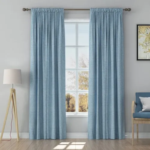 Solid Curtain Polyester Cotton Drapery HEIDI