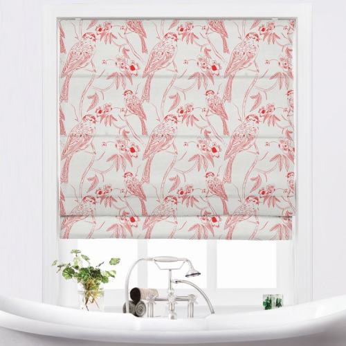 SARAH Animal Print Polyester Linen Room Darkening Roman Shade