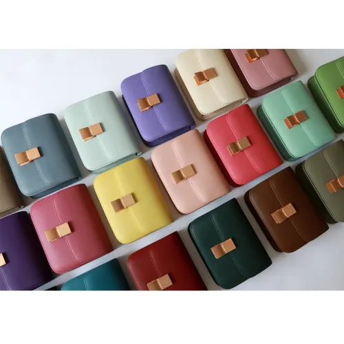 New Top Quality Solid Genuine Cowhide Lady Box Message Bag Women Cow Leather Muli-colors Fashion Crossbody Shoulder Bag