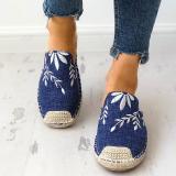 Women Fashion Embroidered Espadrille Flat Slippers Shoes