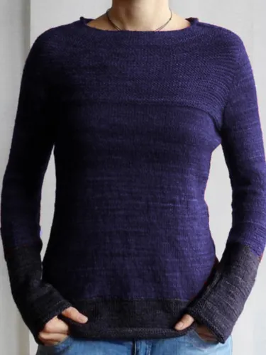 Crew Neck Long Sleeve Plain Shirts & Tops
