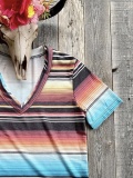 Short Sleeve V Neck Printed Shirts & Tops