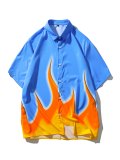 Men's Flame Pattern Button Up Shirt