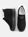 Fashion Letter Slip On Wedge Sneakers Faux Suede Wedge Heel Casual Sneakers