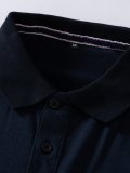 Men's striped stitching casual polo shirt