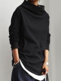 Black Cotton-Blend Casual Shirts & Tops