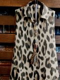 Cotton-Blend Leopard Cold Shoulder Shirts & Tops