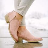 Plus Size Chunky Heel Short Boots Female Non-slip Cute Bootie