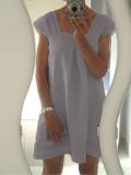 White Short Sleeve Shift Solid Dresses