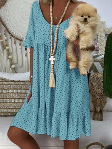 Bohemian Printed Short  Sleeve Dresses