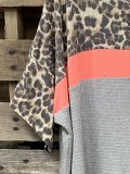 Gray Short Sleeve Cotton-Blend Crew Neck Shirt & Top