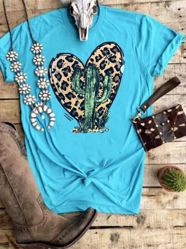 Simple Tropical Crew Neck Shirts & Tops