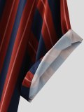 Men's Retro Stripe Pattern Button Up Shirt