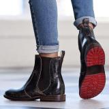 Women's Vintage Low Heel Plus Size Ankle Booties Slip-on Short Chelsea Boots