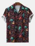 Men's Palm Tree & Slogan Graphic Short Sleeve Shirt