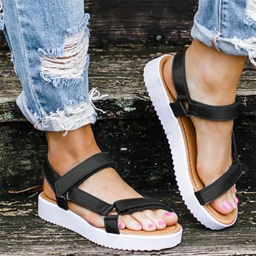 Women Casual Summer Daily Comfy Magic Tape Sandals