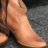 All Season Block Heel Split Joint Boots