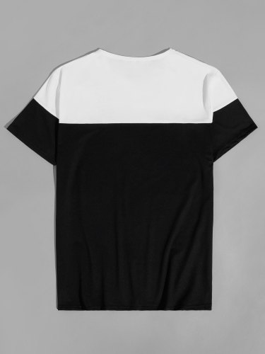 Men's Colorblock Stripe Graphic Short Sleeve Tee