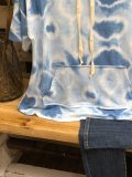 Blue Hoodie Short Sleeve Casual Pockets Shirts & Tops
