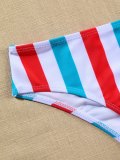 Striped Print Bowknot High Rise Bikini