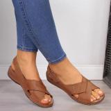 Women Casual Summer Daily Comfy Criss-Cross Wedge Sandals