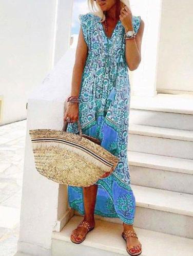 Floral Print High Low Holiday Beach Casual Shift Dress