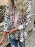 Floral Long Sleeve Printed V Neck Shirts & Tops