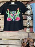 Vintage Cactus Crew Neck Short Sleeve Shirts & Tops