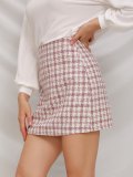 Plaid Wool High-waisted Bodycon Skirt