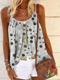 V Neck Polka Dots Shift Vests