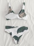 Leaf Print Front knot Bikini