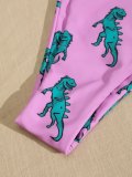 Dinosaur Graphic V-Neck Backless Bikini