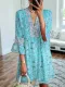 V Neck Women Dresses Date Cotton Dresses