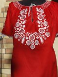 Cotton-Blend Floral Short Sleeve Shirts & Tops