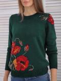 Plus Size Floral Long Sleeve Sweater