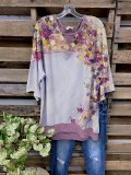 Vintage Floral Half Sleeve Shirts & Tops